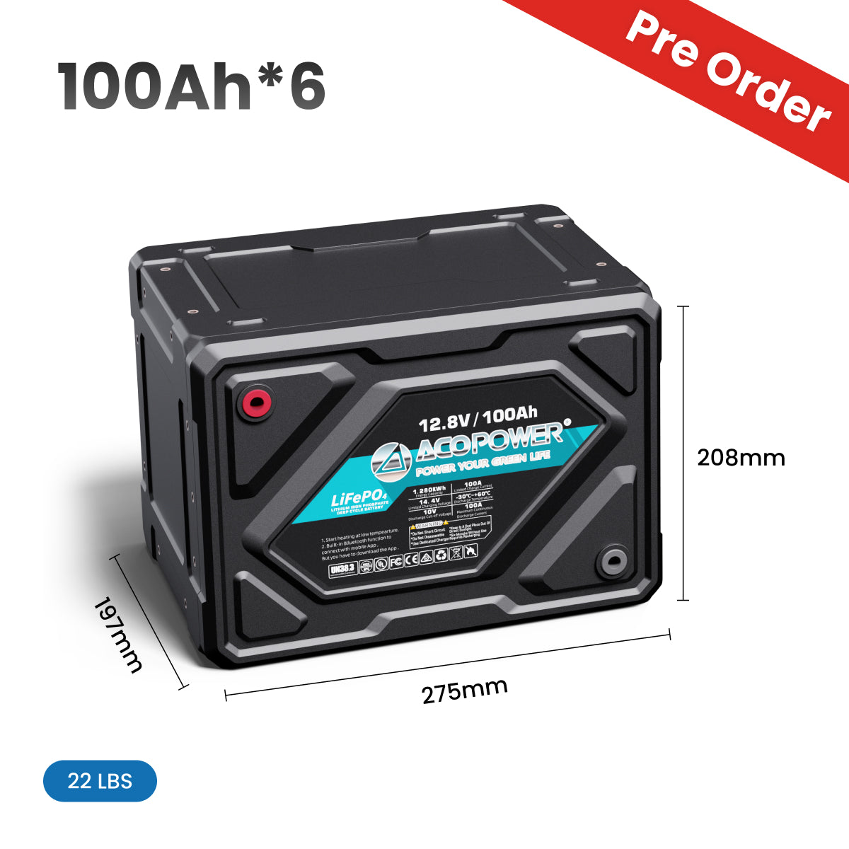 ACOPower Li-Cube Stable Lithium RV Battery——100Ah,230Ah